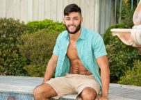 Bearded newcomer Kipp strokes his uncut cock for Sean Cody
