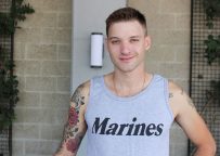 Tattooed recruit Jaxon D works his D in a solo scene from Active Duty