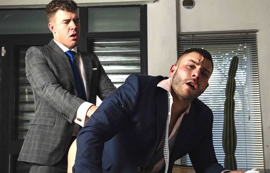 Diego Reyes takes JJ Knight's big cock in "Office Schematics" from Men At Play