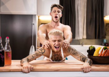Blake Ryder bottoms for the first time, takes Paul Canon’s raw dick in “Taste The Chef”