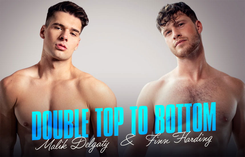 MEN: Finn Harding and Malik Delgaty bottom for the first time in "Double Top To Bottom"