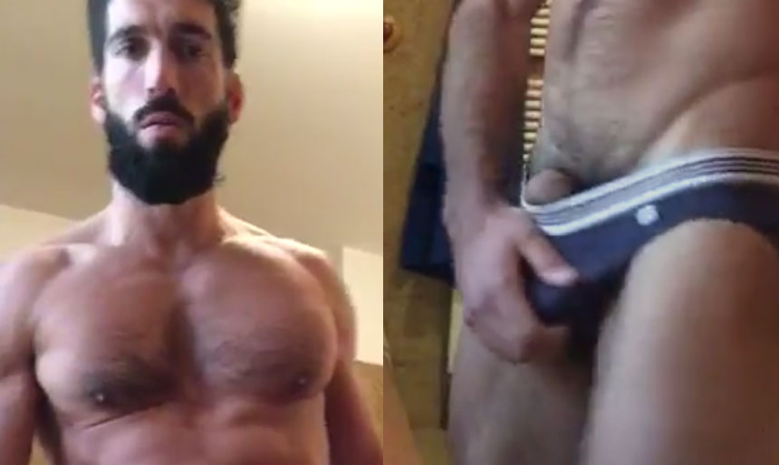 Bearded hunk with meaty cock