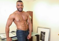 Sexy body builder Damian shows off and jerks off at Next Door World