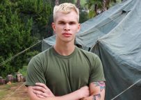 Handsome newcomer Eric Tanner strokes his juicy cock for Active Duty