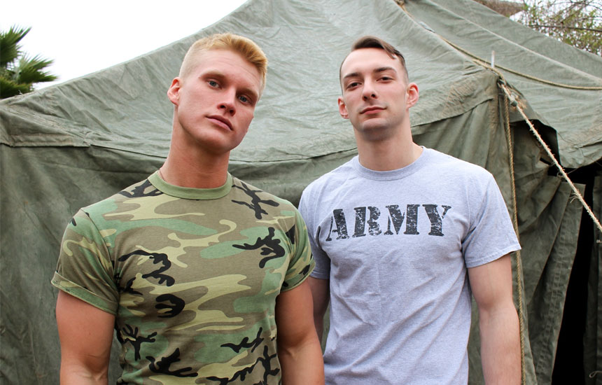 Active Duty: Johnny B services Blake Effortley and takes his raw cock