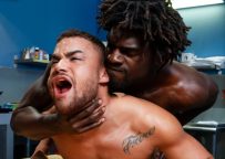 Raging Stallion: Devin Trez raw-fucks Beaux Banks in “Cake Shop” (scene 2)