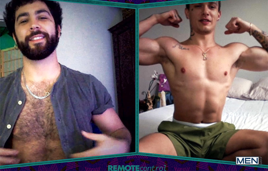 Remy Duran and Luis Rubi video chat and jerk off in "Remote Control" (scene 2)